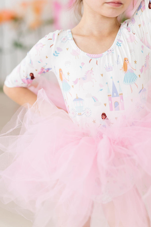 fairy-princess-3-4-sleeve-tutu-leotard Mila & Rose at Sophia's Style-Fairy Princess 3/4 Sleeve Tutu Leotard-6-12M-Tutu Leotard 3/4-1
